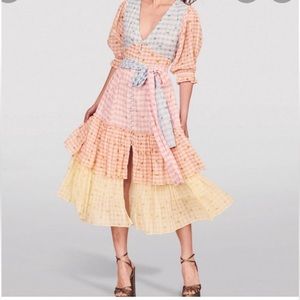 LoveShackFancy Midi Tiered Ollie Patchwork Dress Size 6